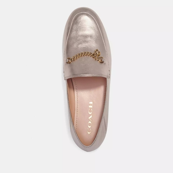 COACH | BNIB Metallic Gold Leather Hanna Loafer (Size 9.5) - Picture 2 of 13